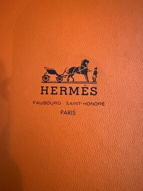 Hermès Orange Logo Cover 5” x 14” two piece gift box
